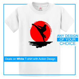 Personalised Action T-Shirt With Your Own Artwork Print On Front - White T-Shirt
